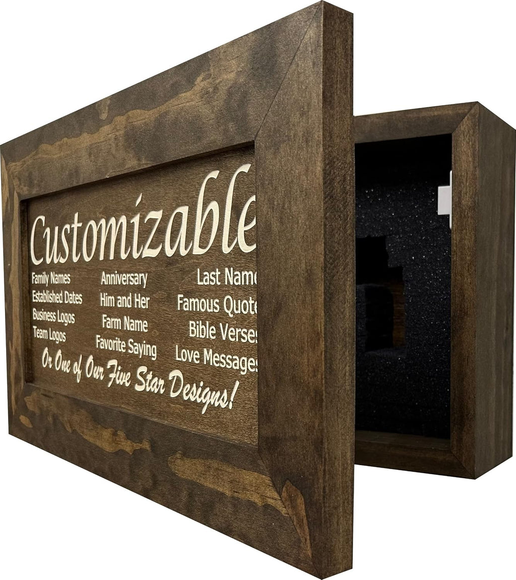 Bellewood Designs Customizable Gun Cabinet Wall Decoration - Personalized Gun Safe To Securely Store Your Gun In Plain Sight