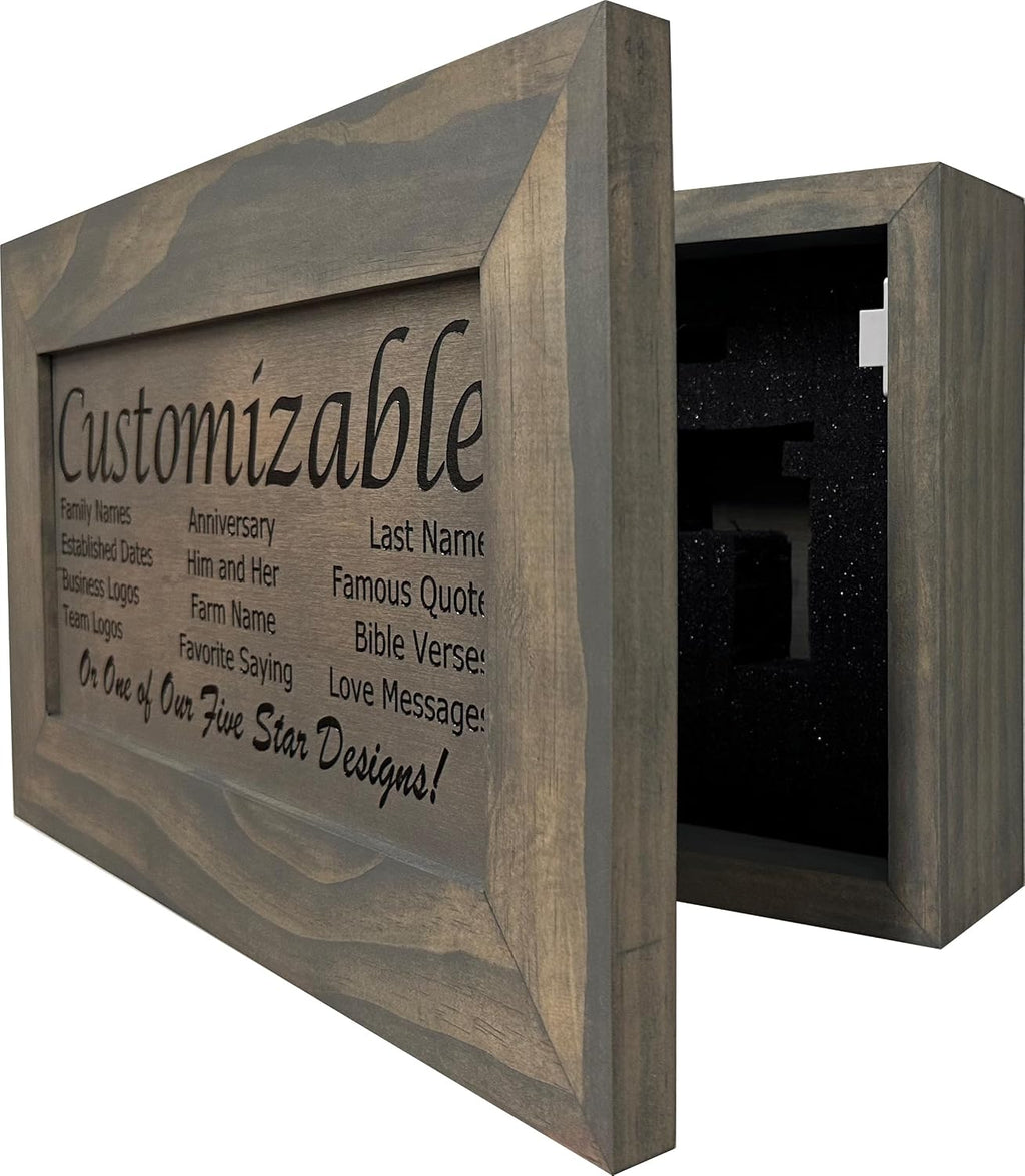 Bellewood Designs Customizable Gun Cabinet Wall Decoration - Personalized Gun Safe To Securely Store Your Gun In Plain Sight
