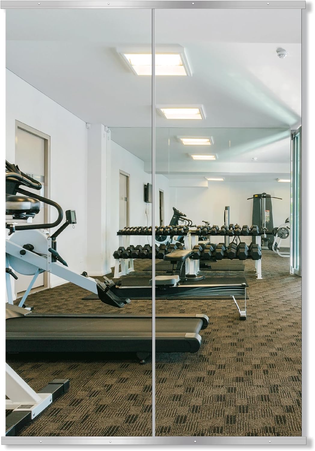 Delma Home Gym Mirror,70''x24''x2PCS Silver,Large Full Body Tempered Glass Frameless, Wall-Mounted for Gym, Yoga, Garage, Bedroom, Bathroom
