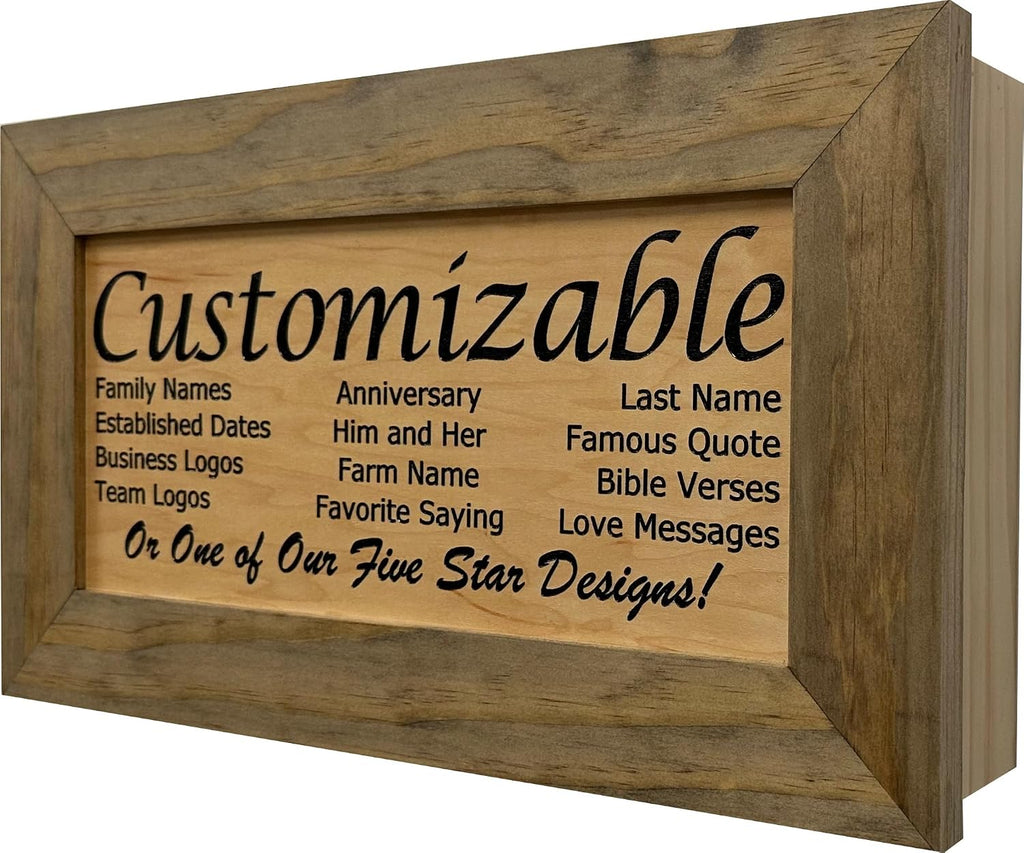 Bellewood Designs Customizable Gun Cabinet Wall Decoration - Personalized Gun Safe To Securely Store Your Gun In Plain Sight