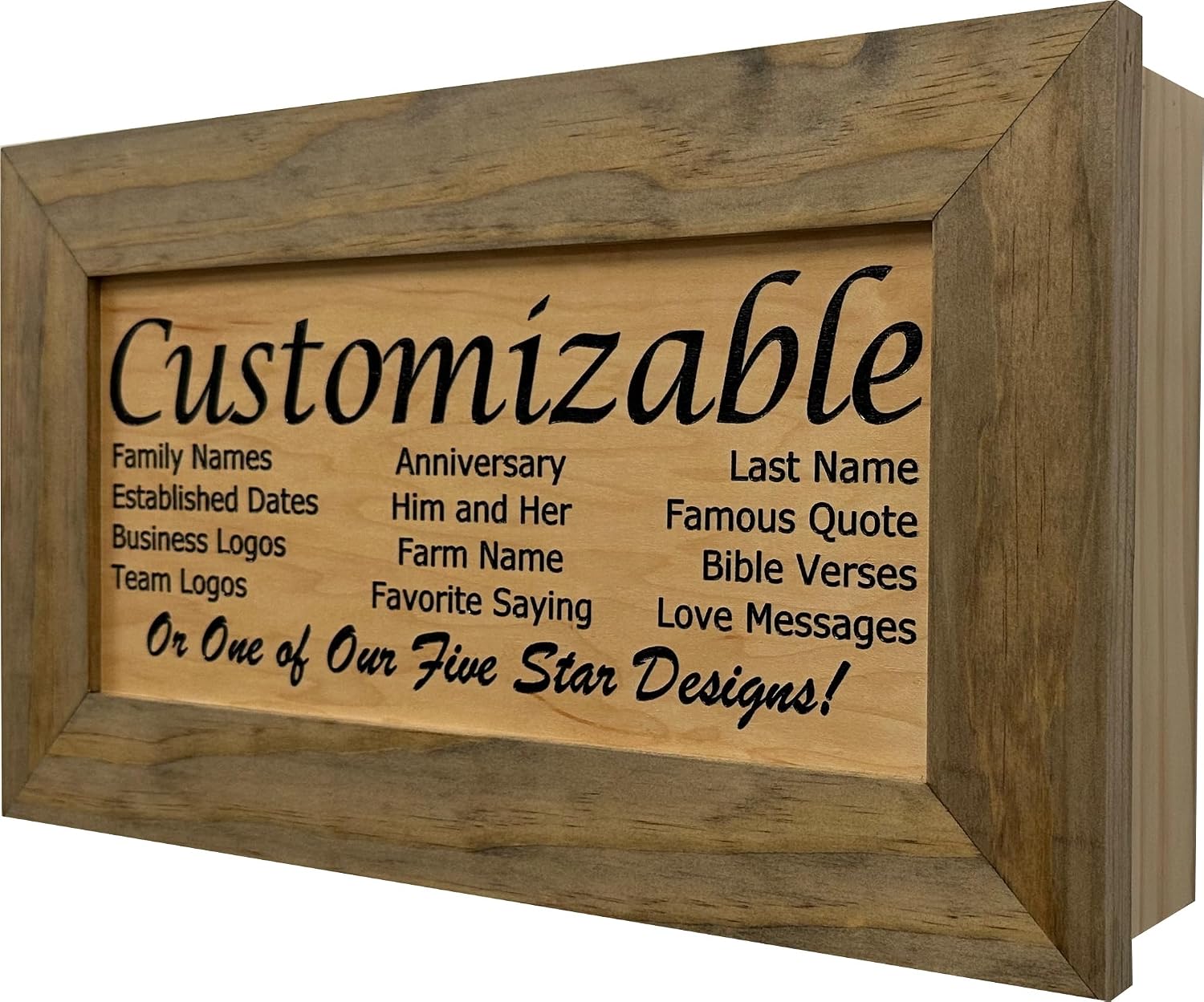Bellewood Designs Customizable Gun Cabinet Wall Decoration - Personalized Gun Safe To Securely Store Your Gun In Plain Sight