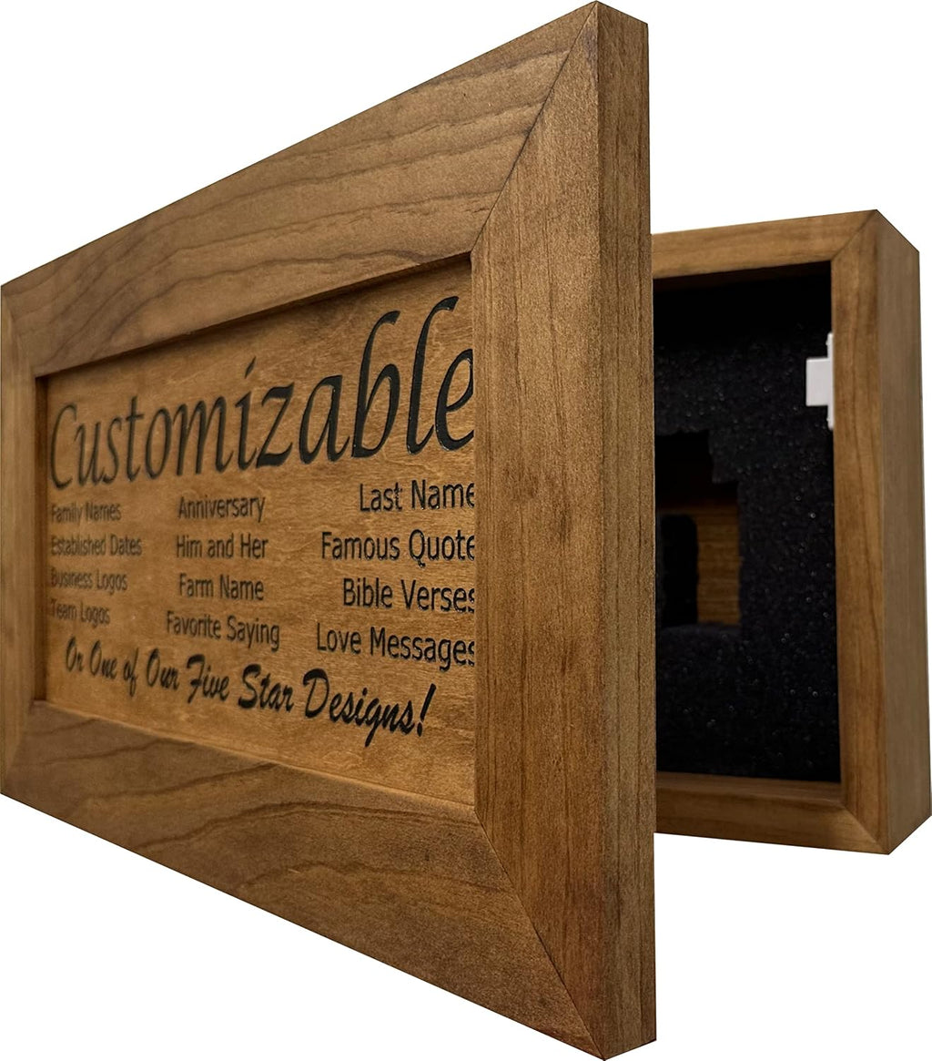 Bellewood Designs Customizable Gun Cabinet Wall Decoration - Personalized Gun Safe To Securely Store Your Gun In Plain Sight