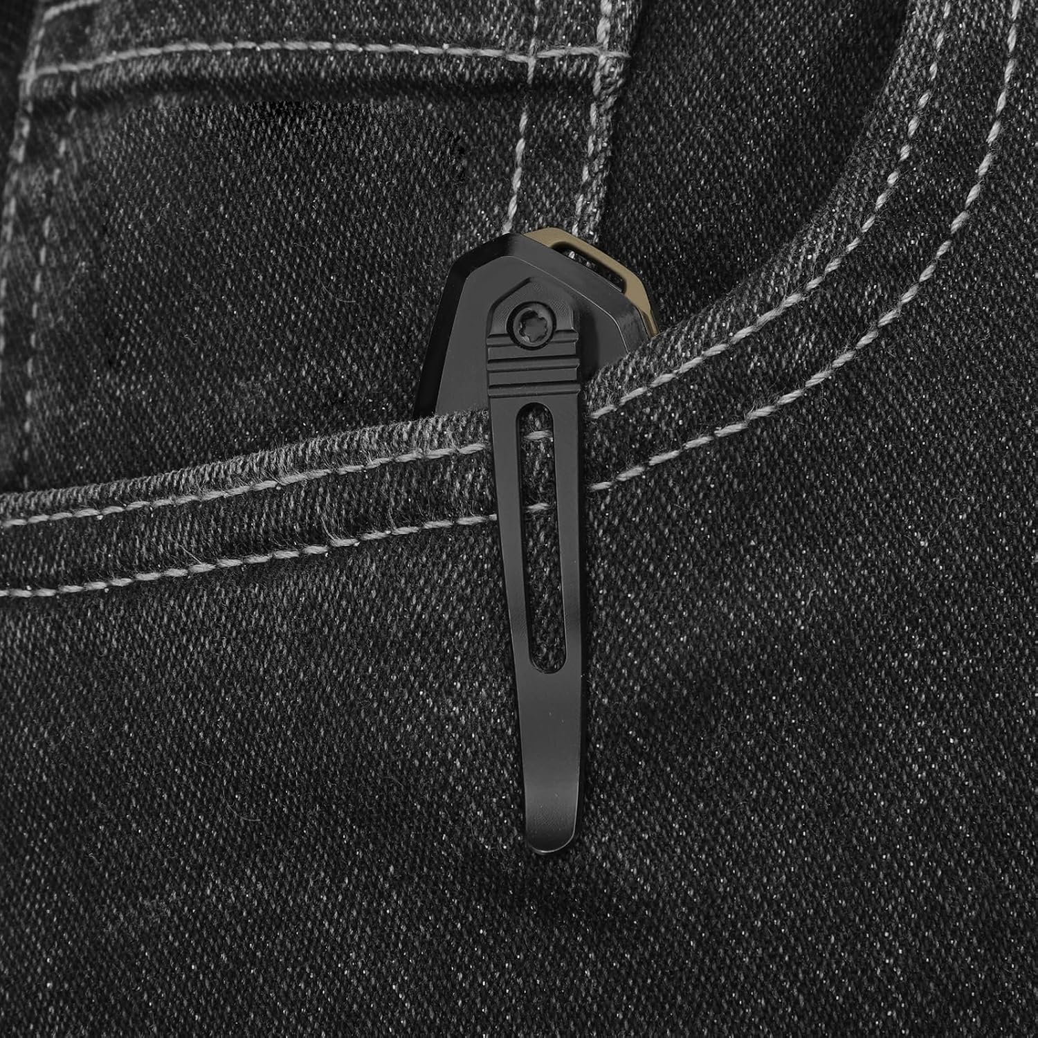 Kizer Bulli Pocket Knife, 3.33' Drop Point S45VN Folding Knife with Black & Brown Titanium Handle, Clutch Lock EDC Knives with Reversible Pocket Clip for Men Women Ki3695A4