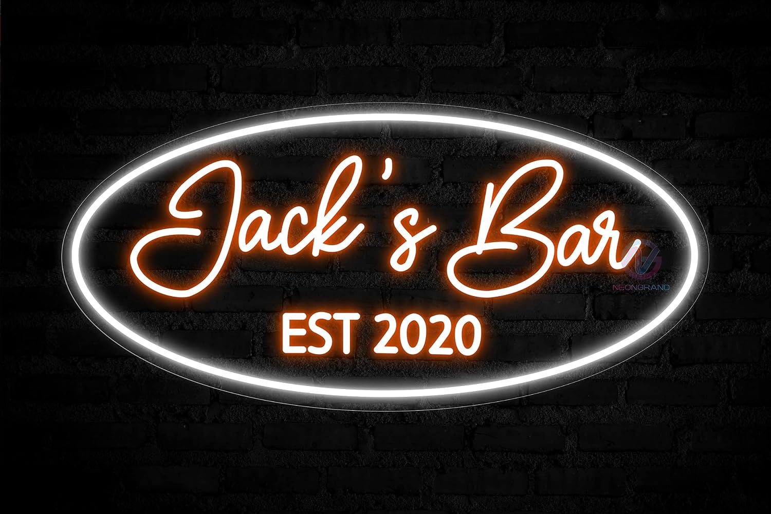 Personalized Neon Bar Sign – Custom Light Up Sign for Home Bar, Lounge, or Man Cave Decor (Round)