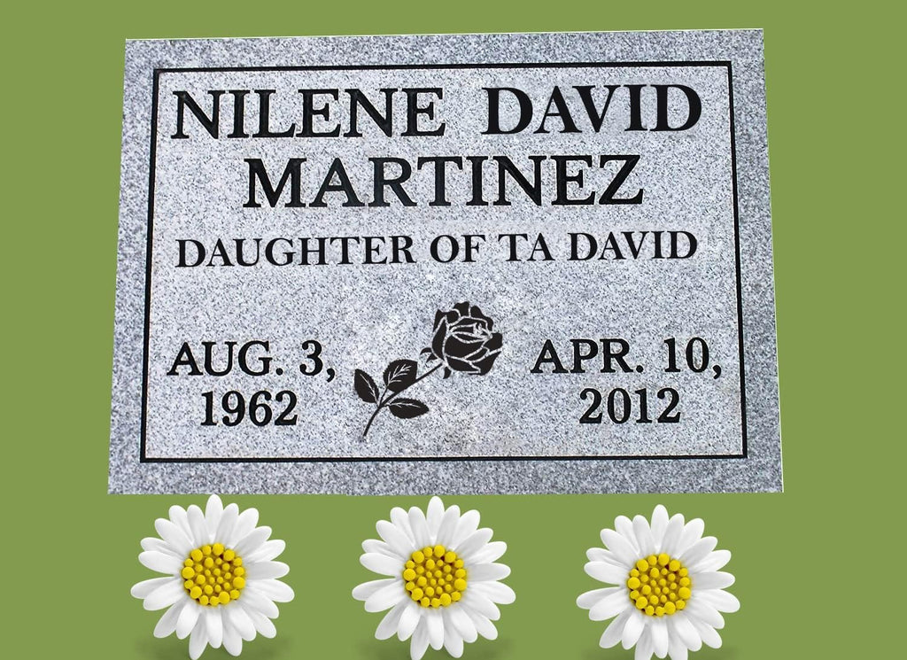 Cemetery Headstone, Headstones for Graves, Cemetery Marker, Monument, Memorial, Grave Marker, Tombstone, Gravestone for Human, Granite,Customize Personalized Engraving Text (14x10x4 Inch)