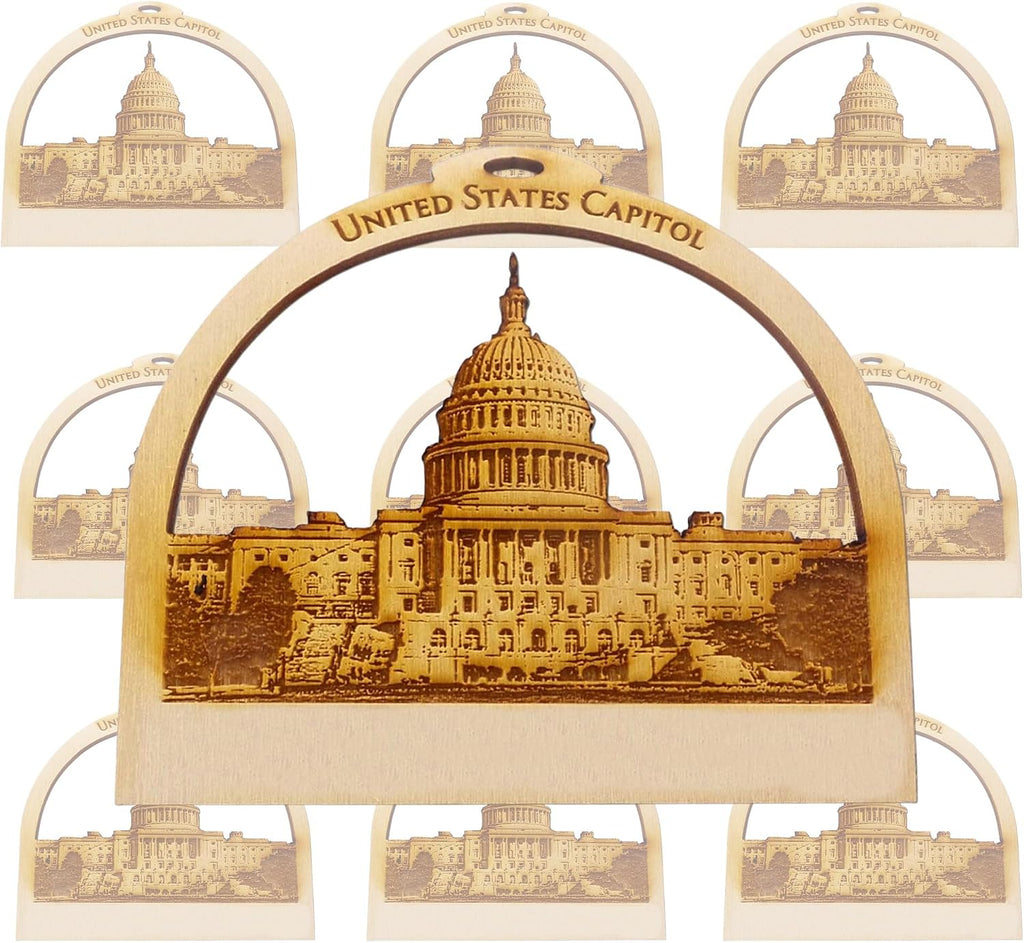 10PK US Capitol Building Ornament, Personalized | Washington DC Souvenirs and Gifts | US Capitol Christmas Ornament