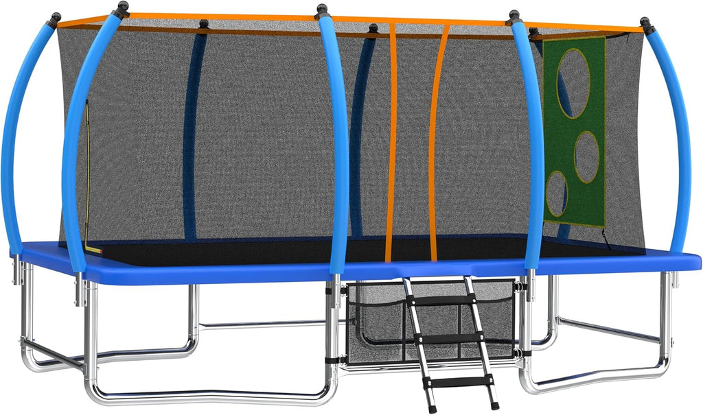 KEIKI Trampoline 8FT Trampolines with Enclosure Net, 960LBS Outdoor Trampolines for Kids with Basketball Hoop-ASTM Approved Trampoline for Children and Adults with Ladder