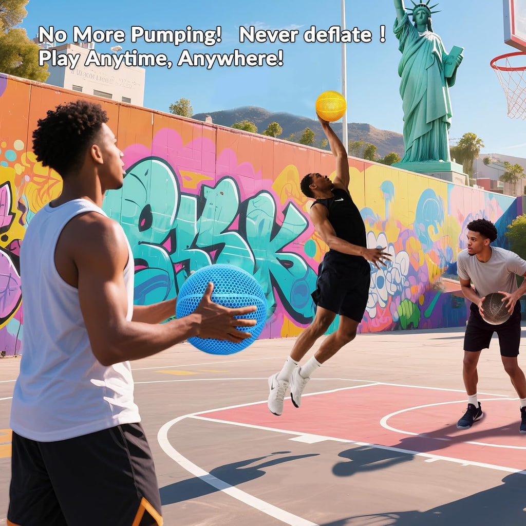 3D Printed Basketball-Airless Basketball,Ultra - Quiet & No Pump Needed,High Bounce,Official Size7,Indoor, Gym & Outdoor Use