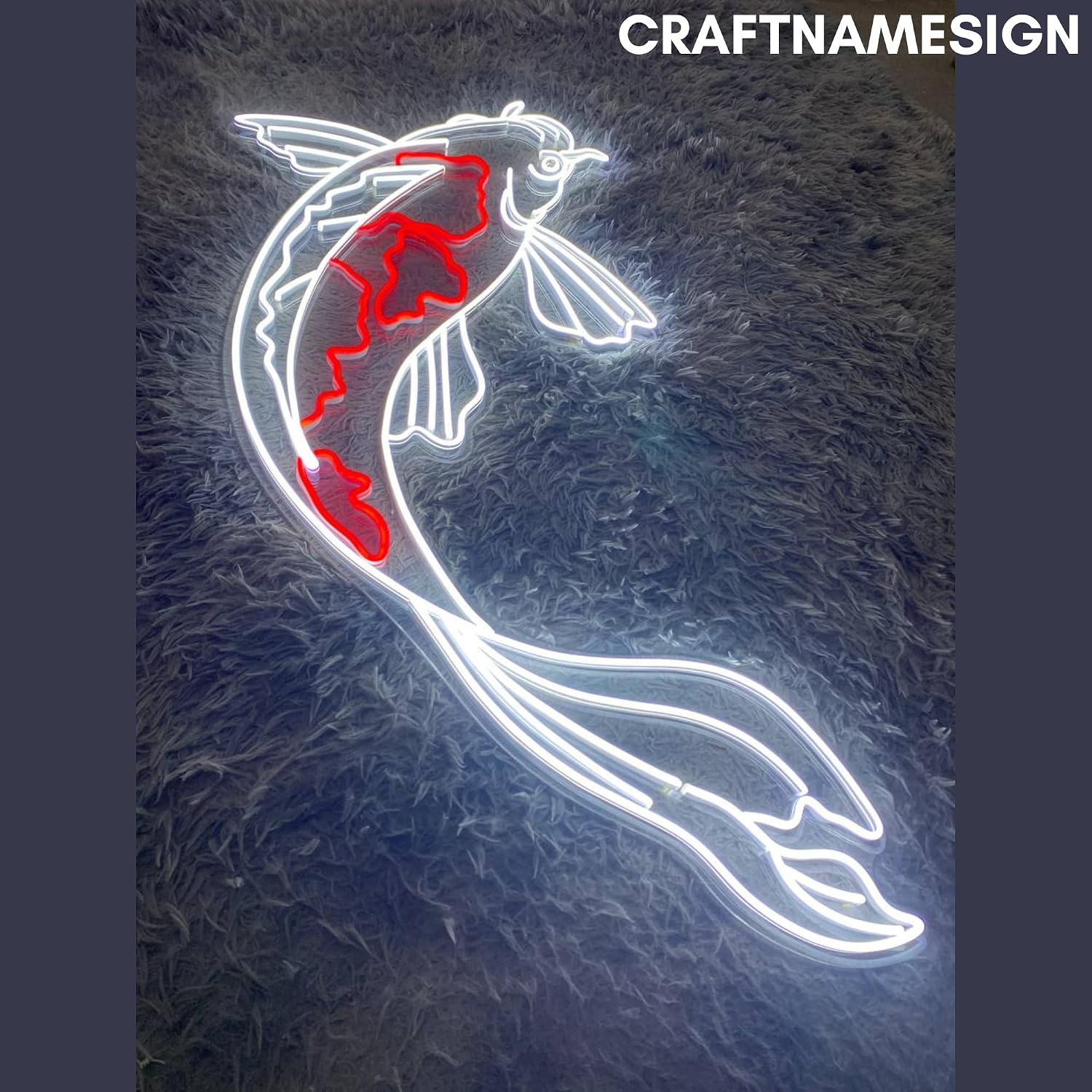 Gorgeous Koi Fish Neon Sign, Koi Fish Led Sign, Custom Neon Sign, Fish Shop Wall Decor, Koi Fish Lover Gifts, Koi Fish Store Light