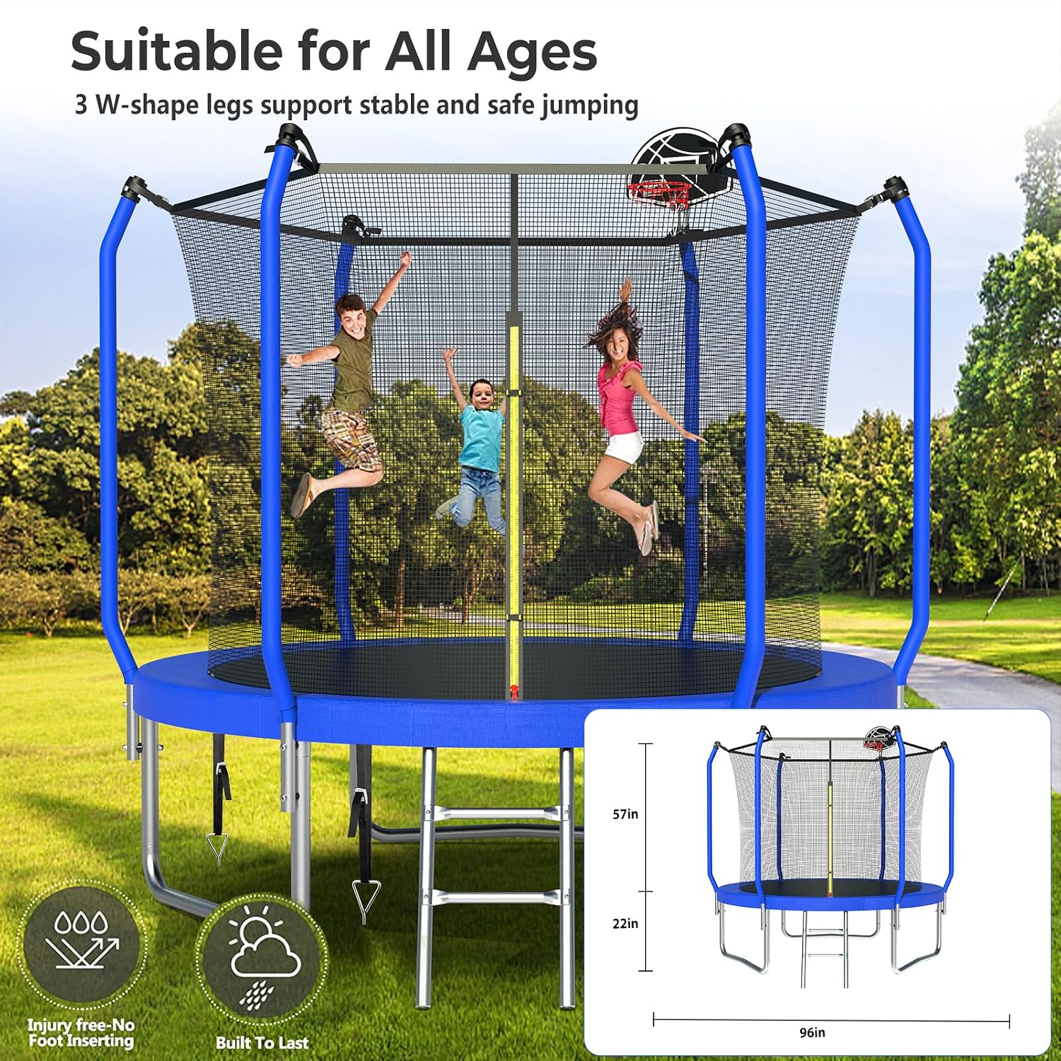 Lyromix Upgraded 16FT Trampoline for Kids and Adults