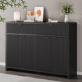 55' W Fluted Buffet Cabinet with Storage Accent Sideboard with 2 Drawers & 4 Doors,Wood Console Coffee Bar Table with Adjustable Shelves for Living Room,Kitchen and Dining Room