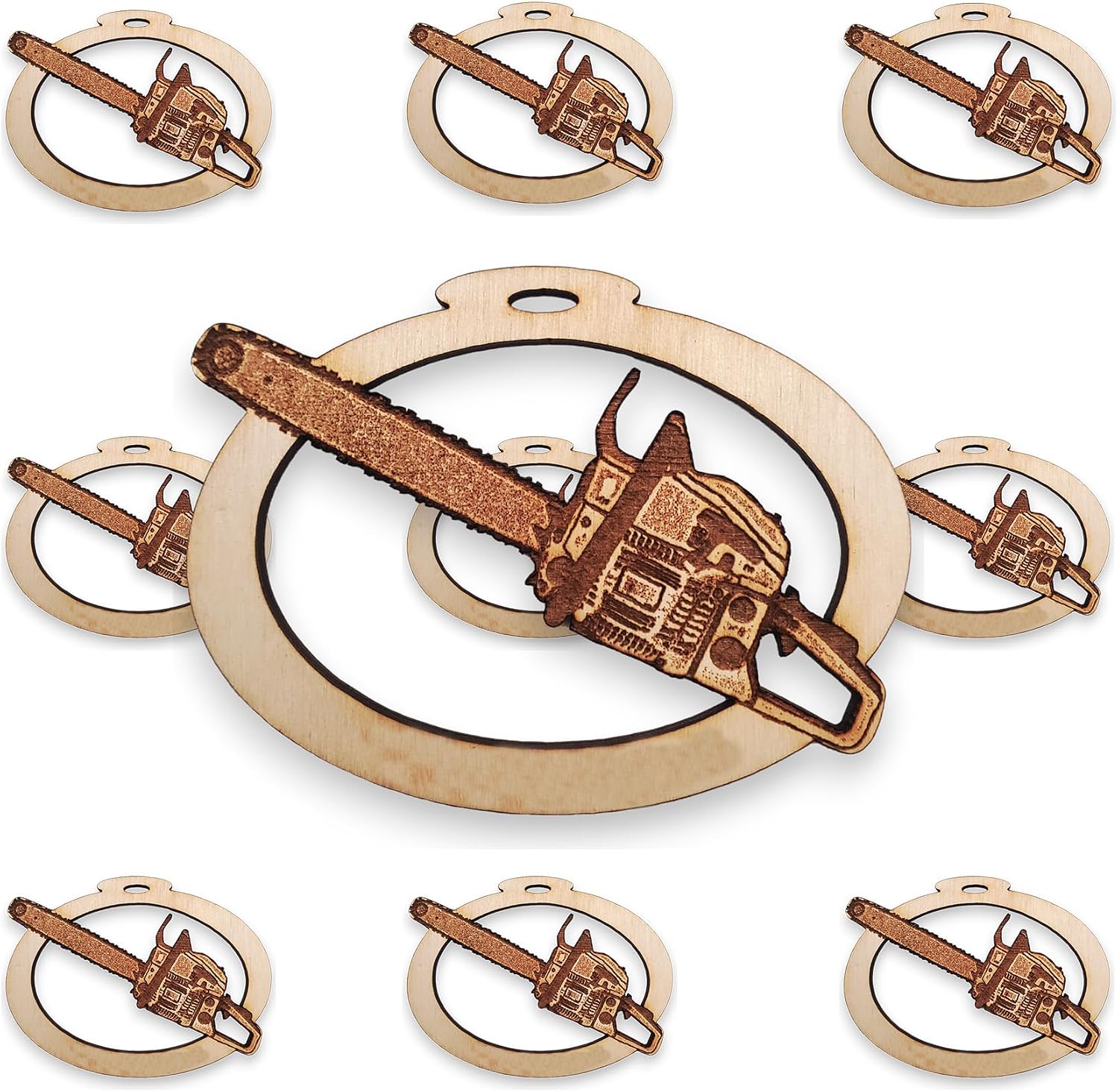 10PK Personalized Chainsaw Christmas Ornament for Christmas Tree, Gifts for Loggers, Lumberjack Ornament, Unique Arborist Gift, Forestry Ornaments, Handmade in The USA