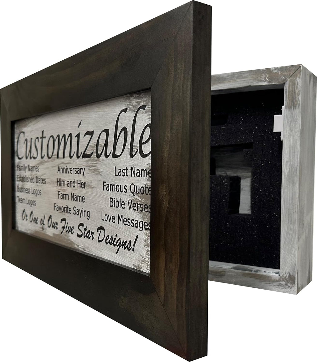 Bellewood Designs Customizable Gun Cabinet Wall Decoration - Personalized Gun Safe To Securely Store Your Gun In Plain Sight