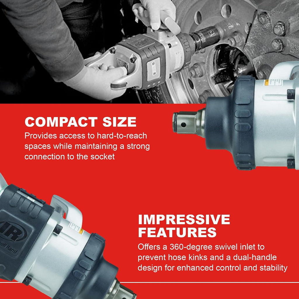 Ingersoll Rand 285B 1' Air Impact Wrench, 1475 ft-lbs Max Torque, Heavy Duty, D-handle