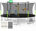 SKOK 14FT Trampolines with Net, 400LBS Outdoor Trampolines for Kids with Basketball Hoop -ASTM Approved Trampoline for Children and Adults