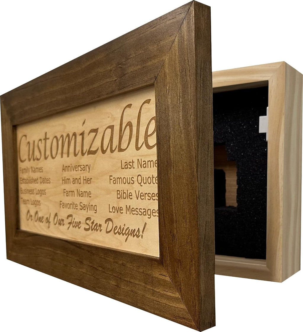 Bellewood Designs Customizable Gun Cabinet Wall Decoration - Personalized Gun Safe To Securely Store Your Gun In Plain Sight