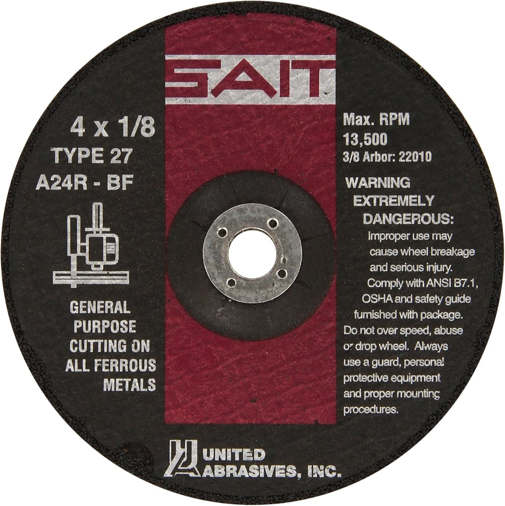 United Abrasives- SAIT DT 4 X 1/8 X 3/8 A24R (QTY: 25),Multi,22010