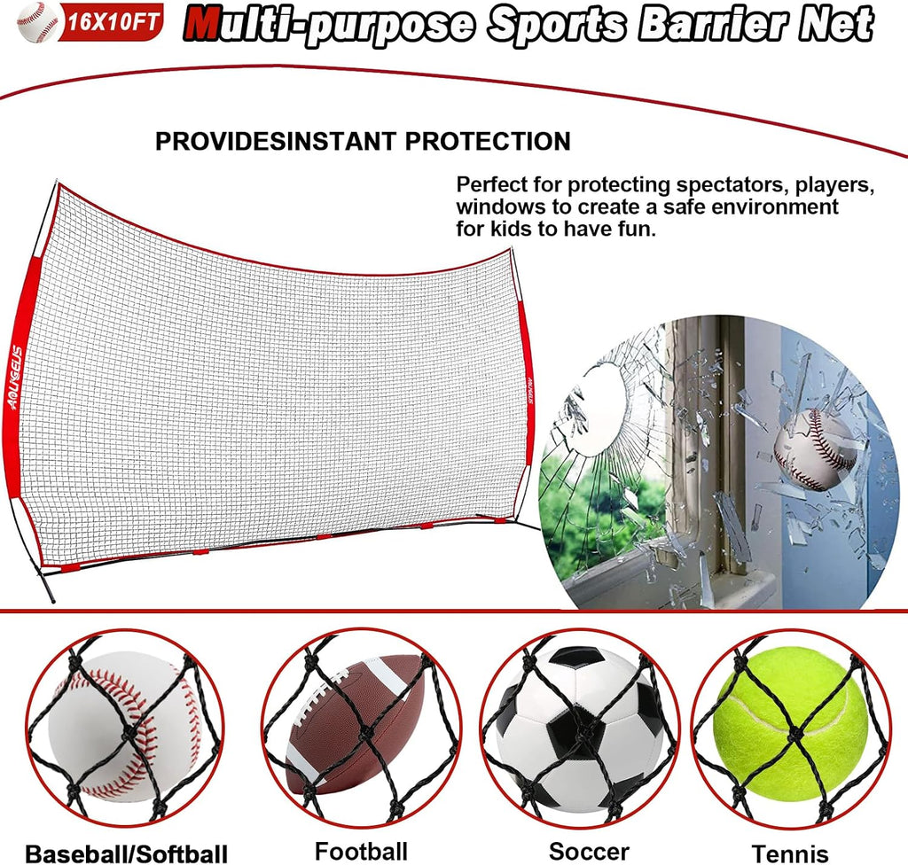 Sports Barrier Net,Sports Net,Barricade Backstop Net,Perfect for Baseball,Softball,Soccer, Basketball,Lacrosse