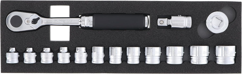 Ko-ken 3285ZA 3/8 Sq. Dr. 15 Piece Z-Series 6-Point Metric Socket Set 5.5-22mm
