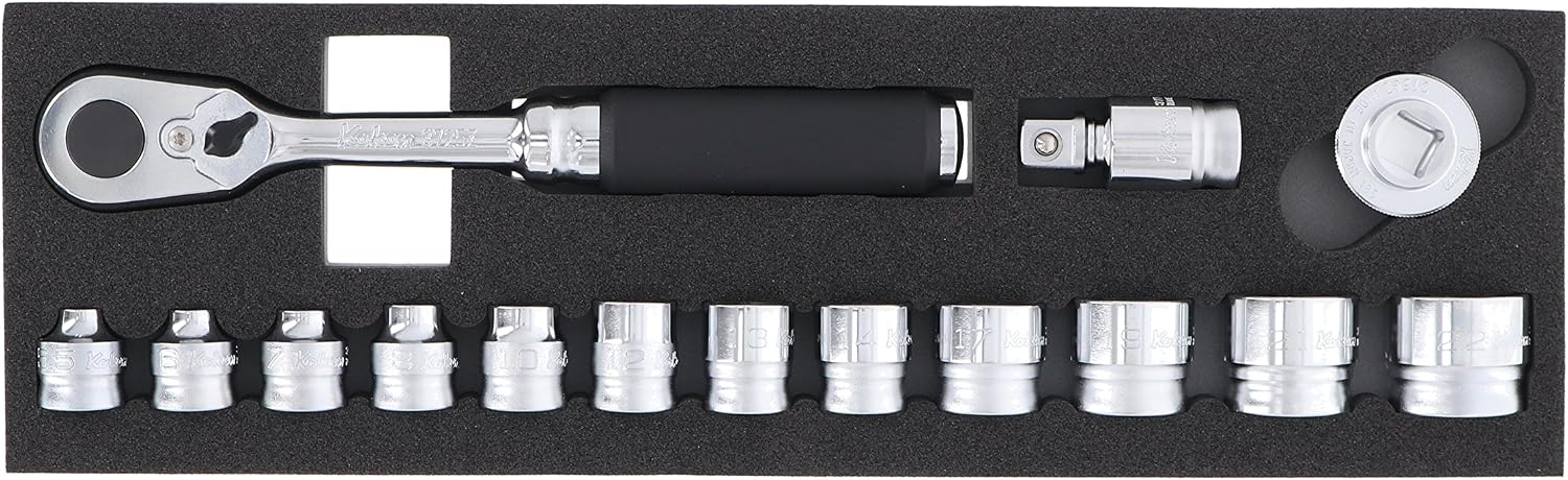 Ko-ken 3285ZA 3/8 Sq. Dr. 15 Piece Z-Series 6-Point Metric Socket Set 5.5-22mm