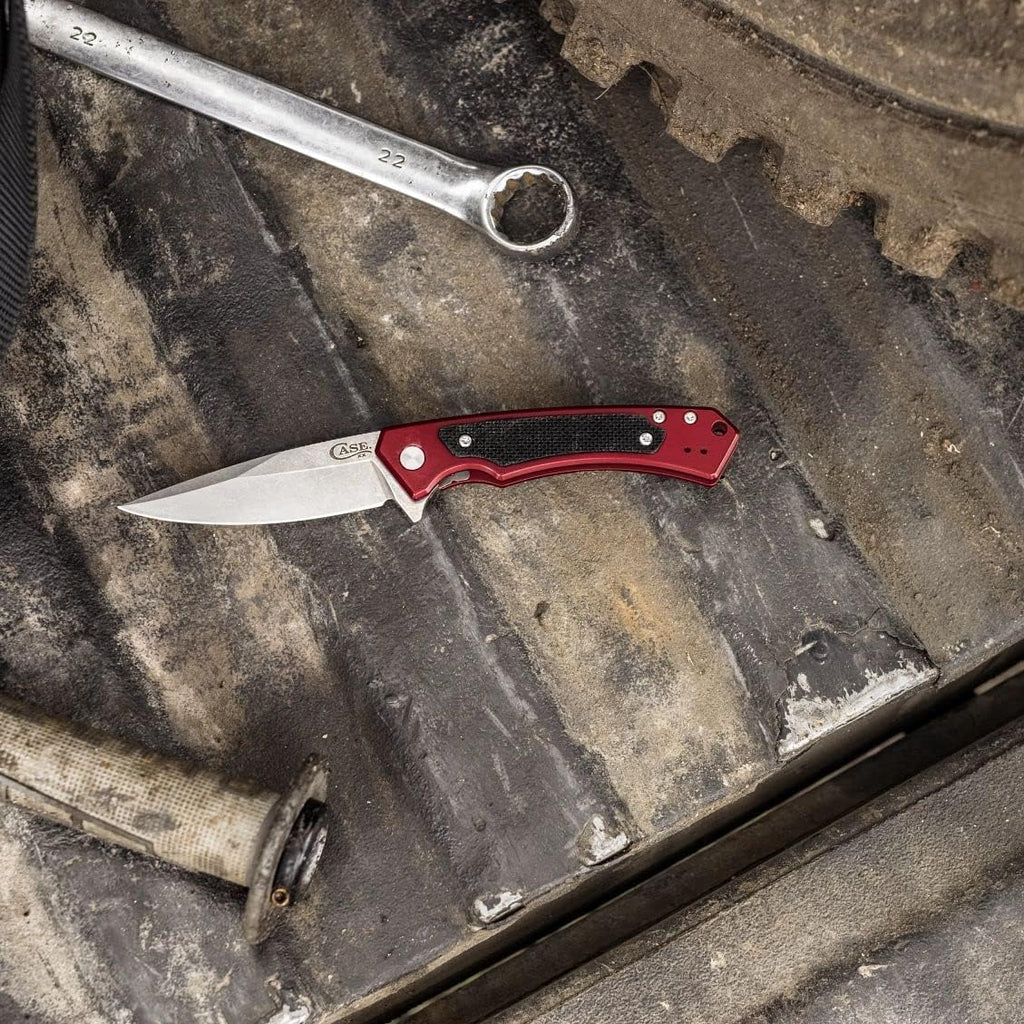 Case XX WR Pocket Knife Marilla EDC, S35VN Drop Point Blade, Red Anodized Aluminum Handle W/Clip #25881 (MARILLA) 4 3/4' Inches Closed