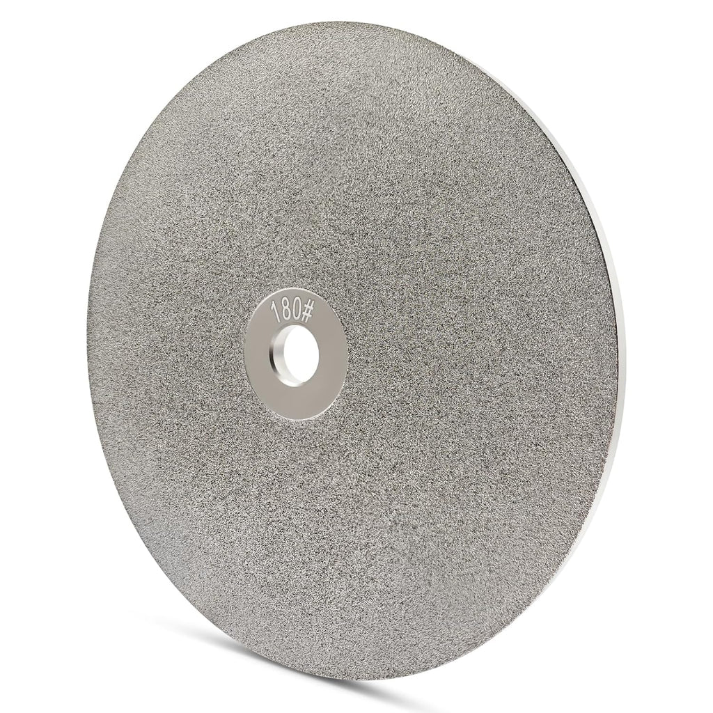 Double-Sided CBN Grinding Wheel for 8 inch Bench Grinder, for Sharpening Woodworking Tools、High Speed Steel Tools (80/180 Grit)