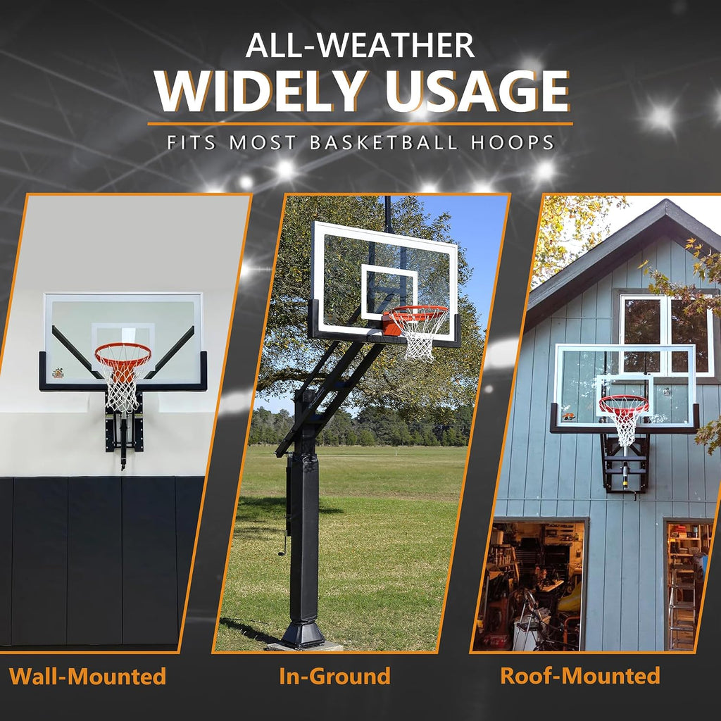 Basketball Rim, Heavy Duty Basketball Rim Replacement - Universal 18 Inch Breakaway Rim and Net,Professional Double-Spring Backboard Rims For In-Ground and Wall-Mounted Basketball Hoops Indoor Outdoor