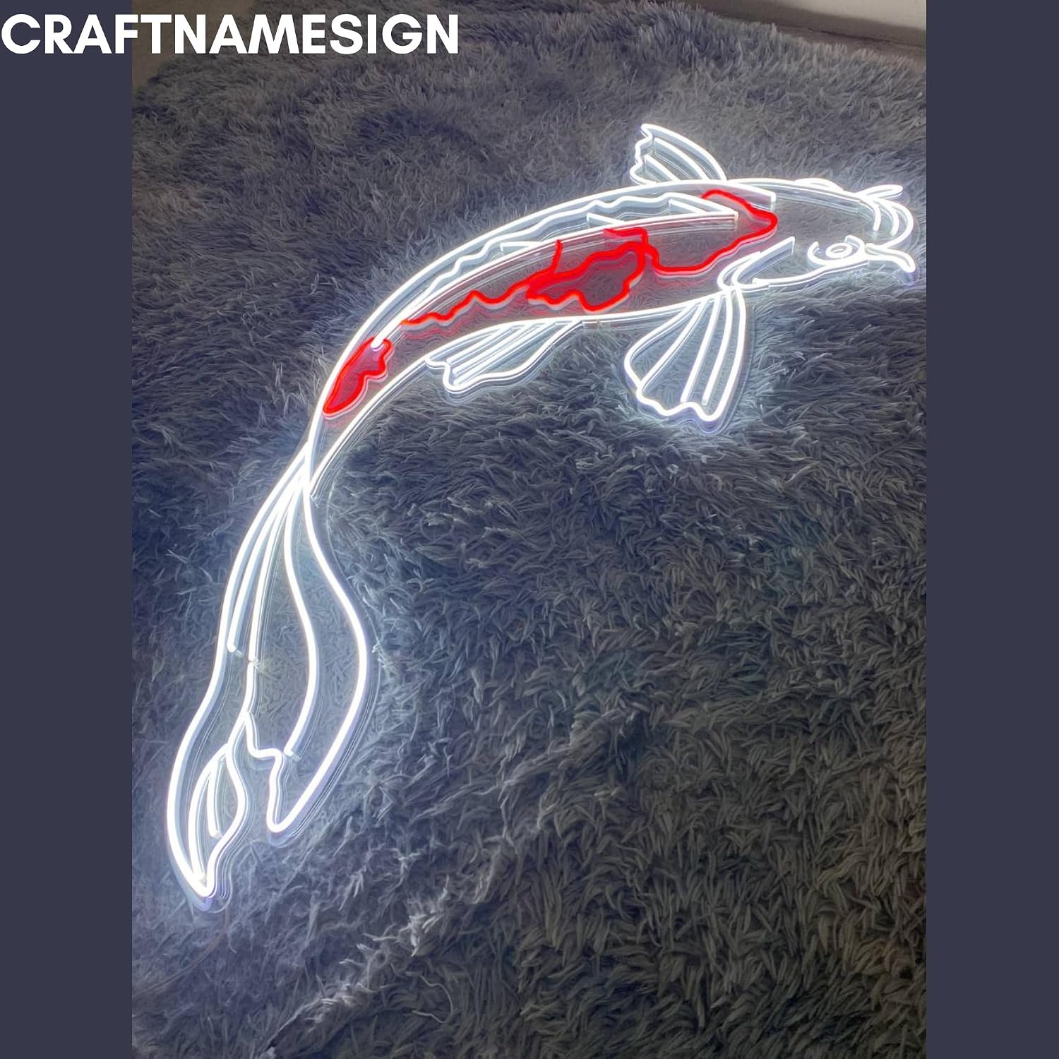 Gorgeous Koi Fish Neon Sign, Koi Fish Led Sign, Custom Neon Sign, Fish Shop Wall Decor, Koi Fish Lover Gifts, Koi Fish Store Light