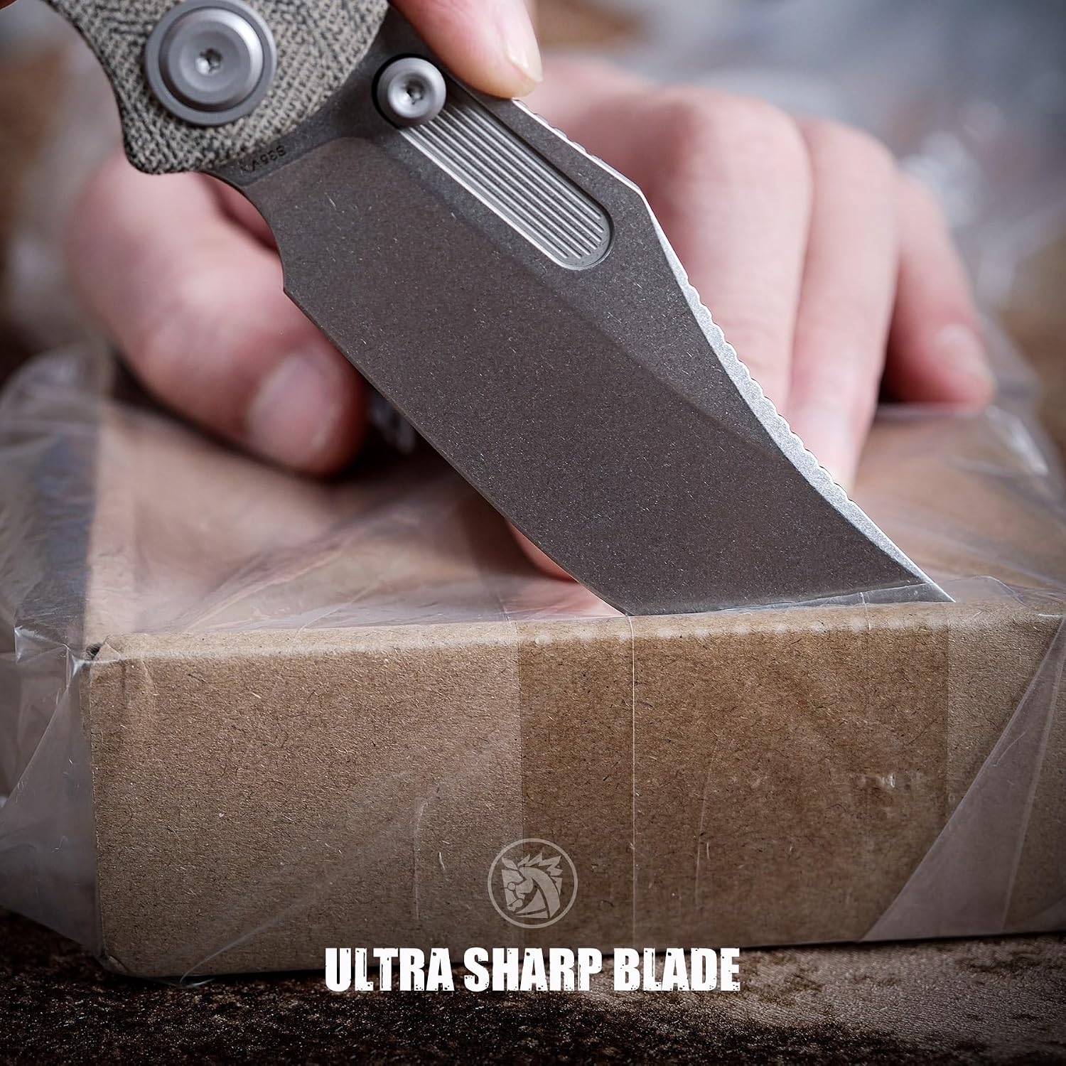 Vosteed Naga EDC Folding Pocket Knife - 3.47' S35VN Stonewash Blade, Clip Point - Top Liner Lock, Green Norplex UltreX™ Micarta Handle - Hunting, Fishing Knives - A3902