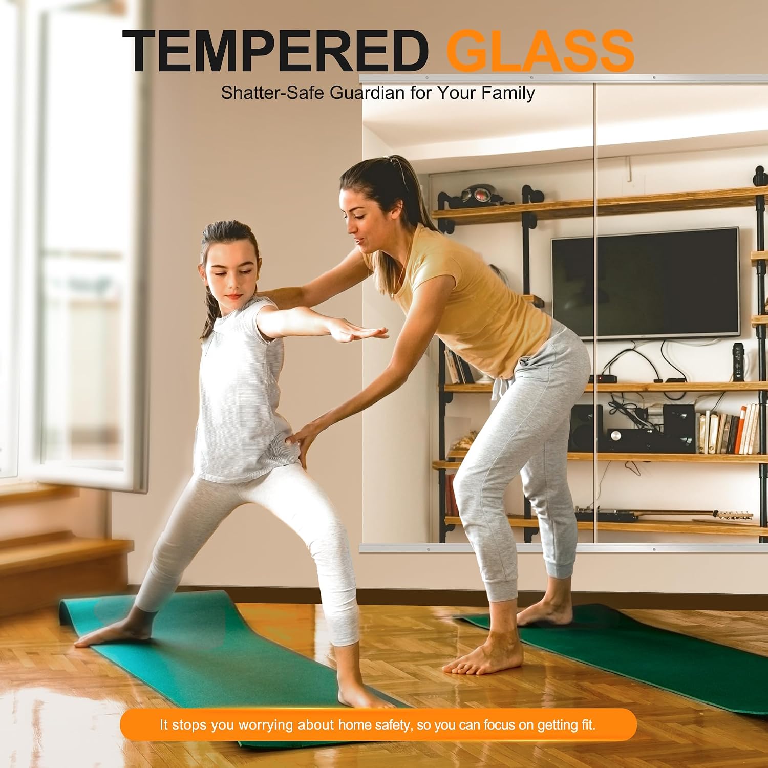 Delma Home Gym Mirror, 50''x25''x2PCS Silver Wall Mounted Large Frameless Tempered Glass Wall Mirror for Home Gym, Garage, Bedroom, Bathroom