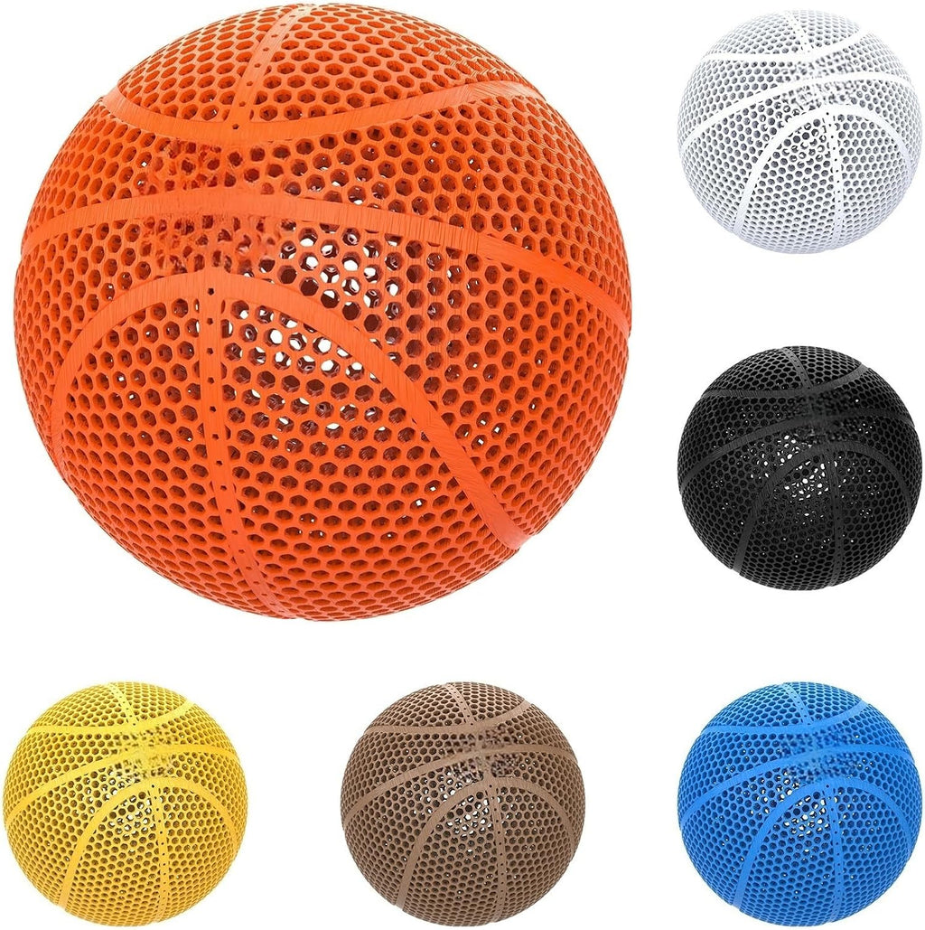 YHNNH Airless Basketball 3D Printed Silent Basketball Indoor Outdoor Durable Performance Quiet Basketballs Gift for Friends
