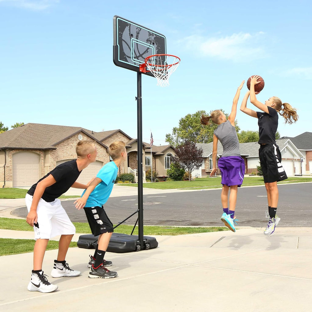 Lifetime Height Adjustable Portable Basketball Hoop, 44 Inch Impact Backboard, Black