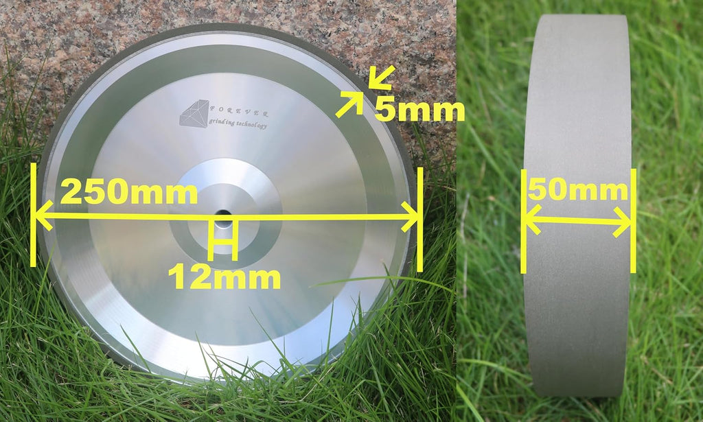 Resin Diamond Grinding Wheel for Tormek T8/T7 Grinder for Sharpening and Polishing Knives, D250 * T50 * H12 * X5 mm, 80-10000 Grit (15µm,1000 Grit)