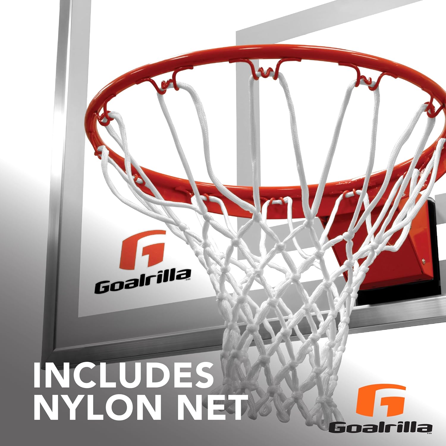 Goalrilla Heavy-Weight Pro-Style Breakaway Basketball Flex Rim with All-Weather Nylon Net and Powder-Coated Rim and Stainless Steel
