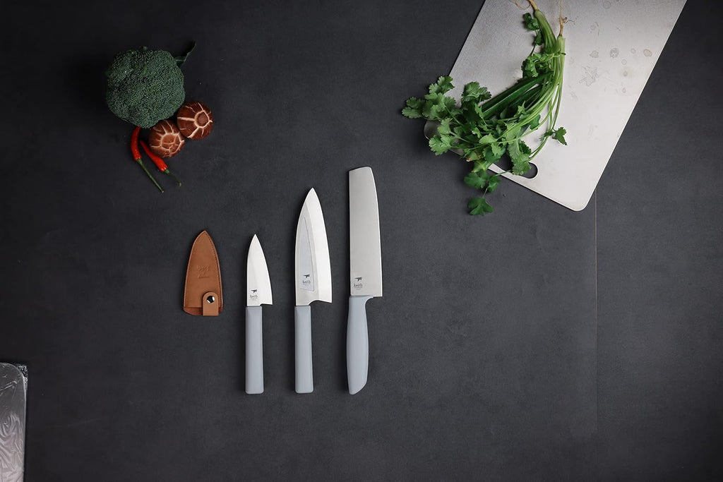 Keith Titanium Ti8742 Ultralight Silver-Titanium-Porcelain Tribrid Kitchen Meat Knife