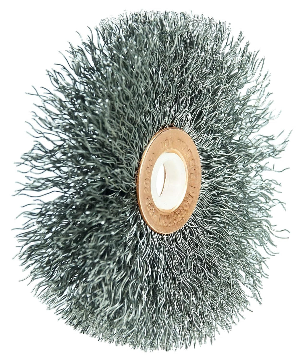 Weiler 15553 3' Crimped Wire Wheel, .0104' Steel Fill, 1/2' Arbor Hole, Made in The USA (Pack of 10)