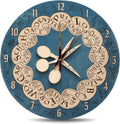 ZE WOOD Weasley Family Round Clock - Harry Potter 3D Wall Clock - Unique Blue Wooden Clock, Silent Large Modern Rustic Decorative Home Decor for Harry Potter Fans (3 spoons, L)