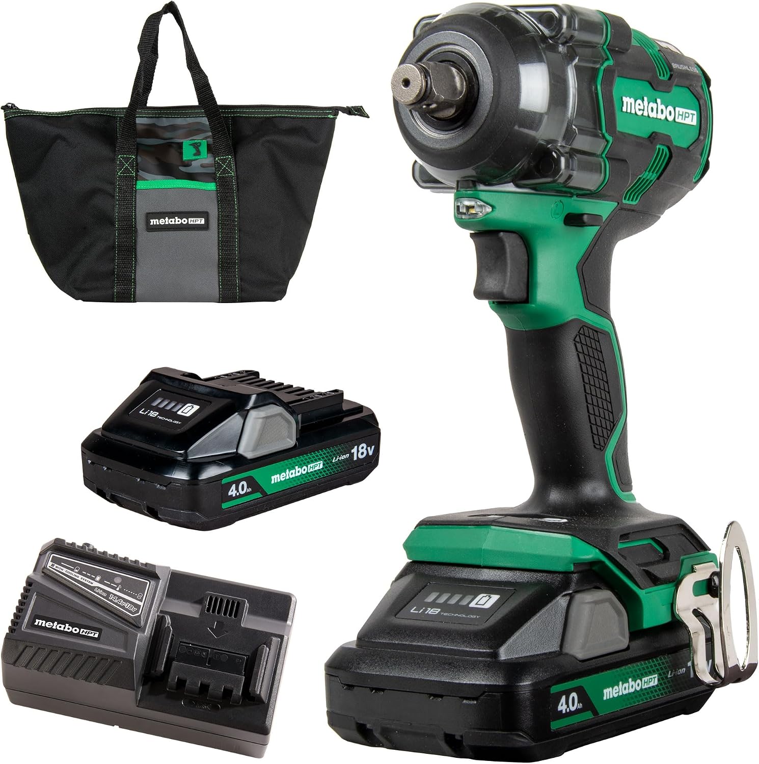 Metabo HPT 18V MultiVolt™ Cordless 1/2-Inch Impact Wrench Kit | WR18DH