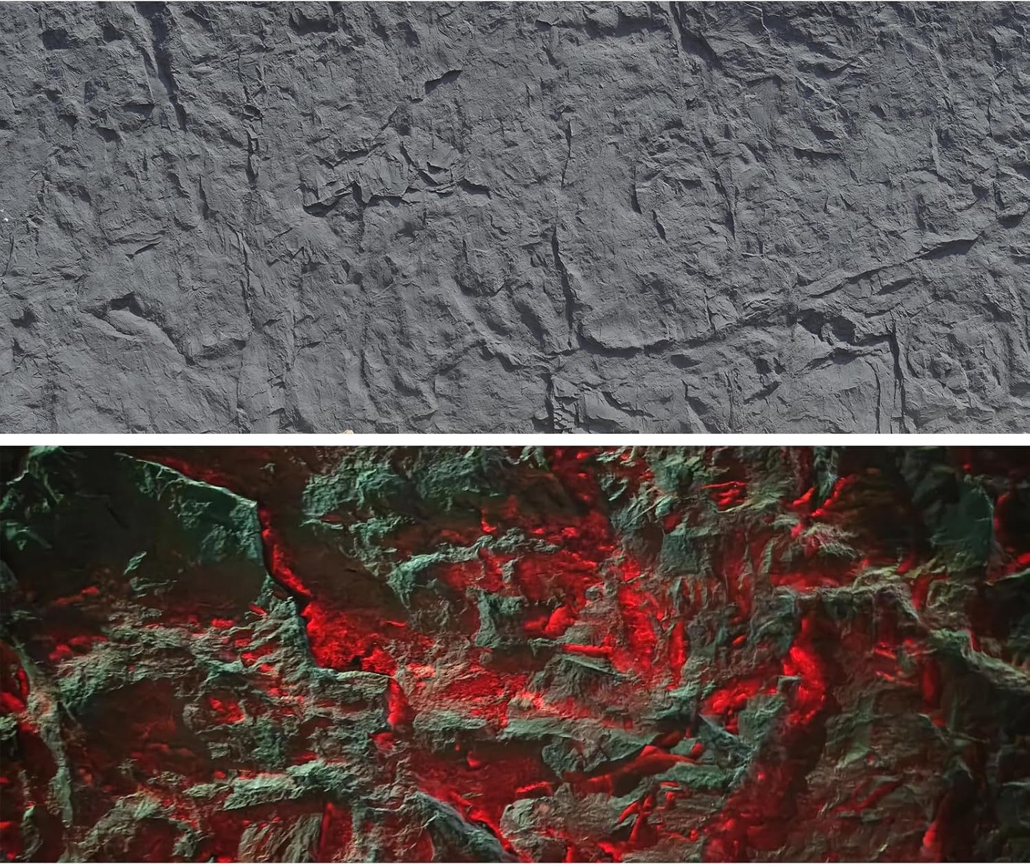 Translucent Volcanic Rock Texture 3D Wall Panels, FRP Imitation Stone, Black, Pack of 4 Tiles