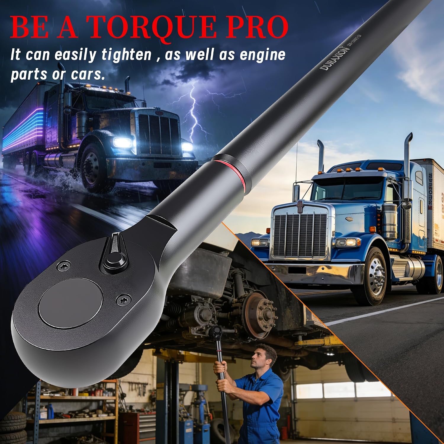 1-Inch Drive Torque Wrench 200-1500ft.lb/271.0-2032.5Nm, ±3% Precision Dual Direction Torque Wrenches with 24-Tooth Dual Range Scales with Ft.Lbs and N.m