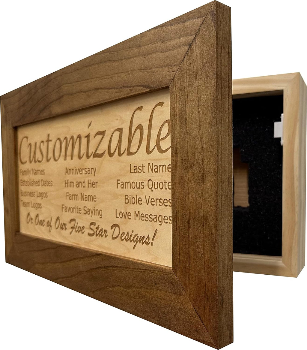 Bellewood Designs Customizable Gun Cabinet Wall Decoration - Personalized Gun Safe To Securely Store Your Gun In Plain Sight