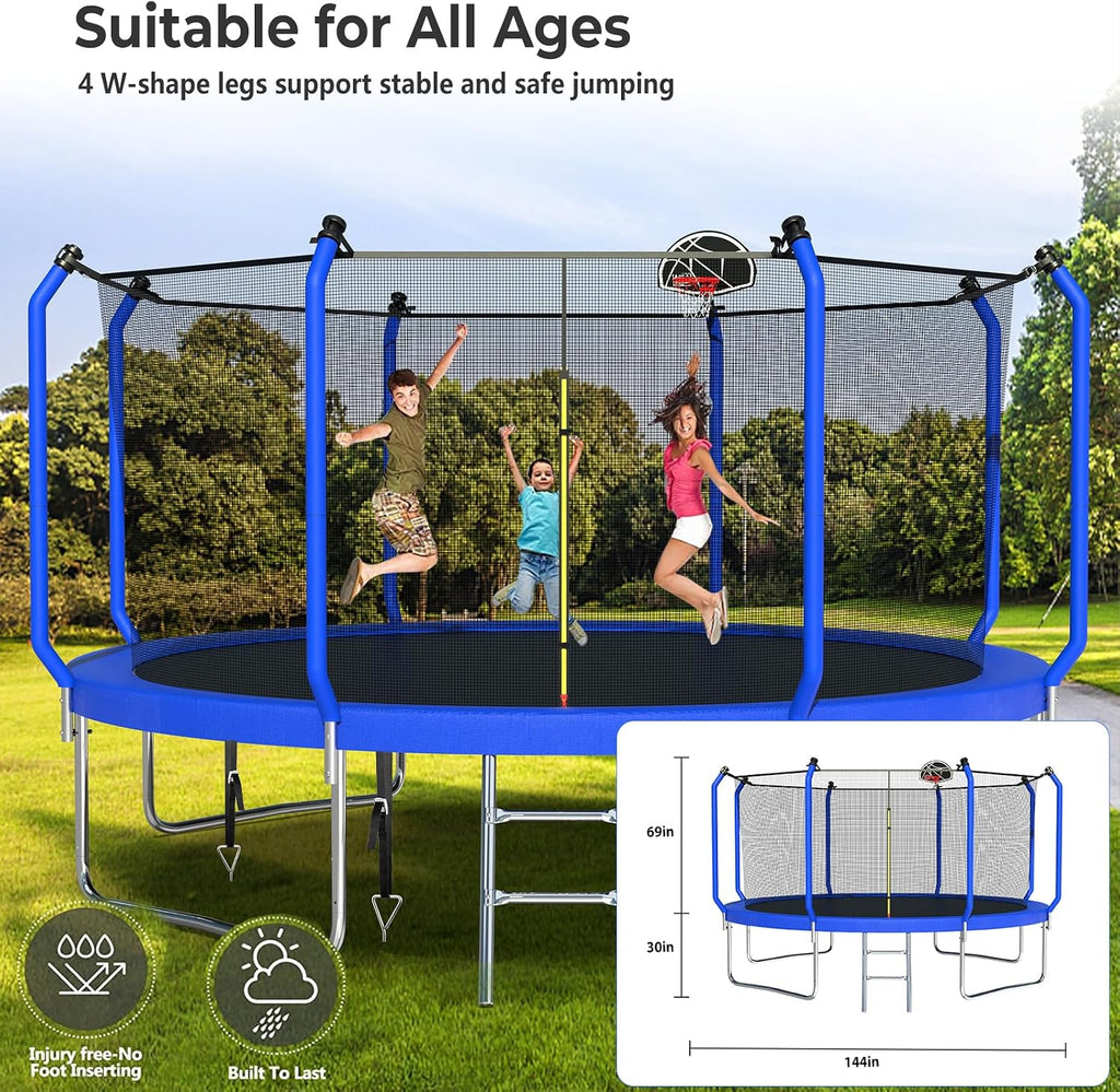 Lyromix Upgraded 16FT Trampoline for Kids and Adults