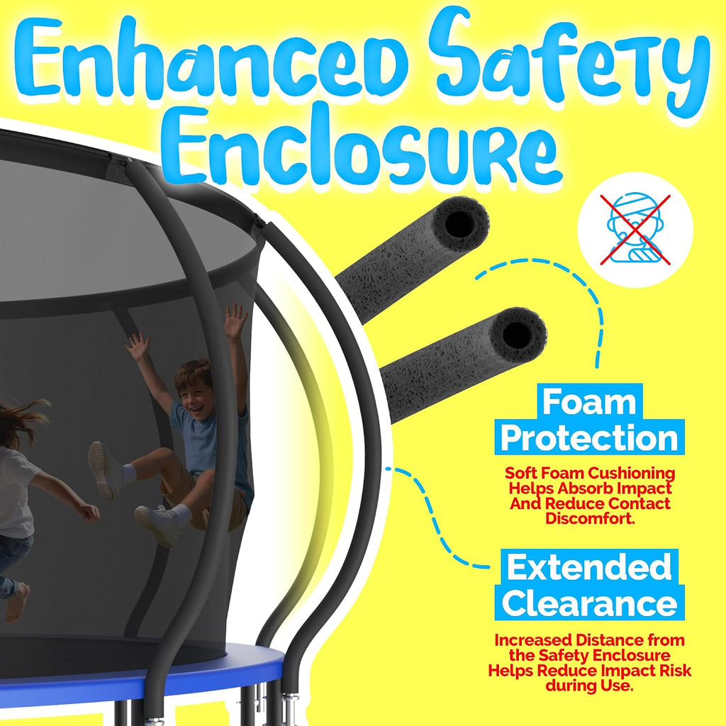 YORIN Tranpoline 10 12 14 15 16 FT Tranpoline for Kids and Adults 1500LBS Recreational Tranpoline with Basketball Hoop, Enclosure Net, Back Yard Heavy Duty Outdoor Pumpkin Tranpolines, ASTM Approved