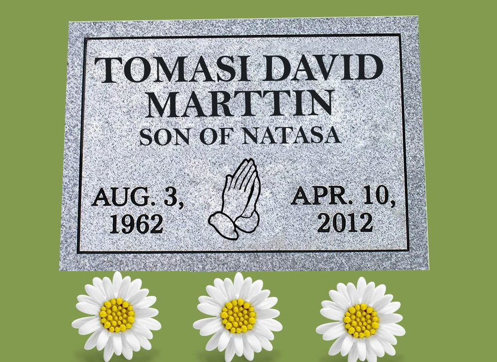 Cemetery Headstone, Headstones for Graves, Cemetery Marker, Monument, Memorial, Grave Marker, Tombstone, Gravestone for Human, Granite,Customize Personalized Engraving Text (14x10x4 Inch)