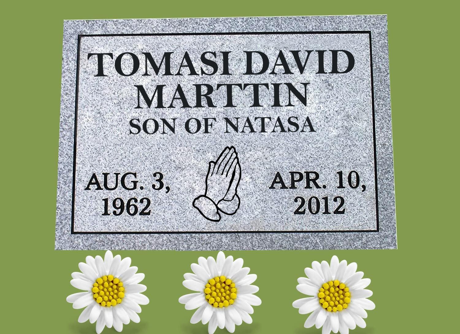 Cemetery Headstone, Headstones for Graves, Cemetery Marker, Monument, Memorial, Grave Marker, Tombstone, Gravestone for Human, Granite,Customize Personalized Engraving Text (14x10x4 Inch)
