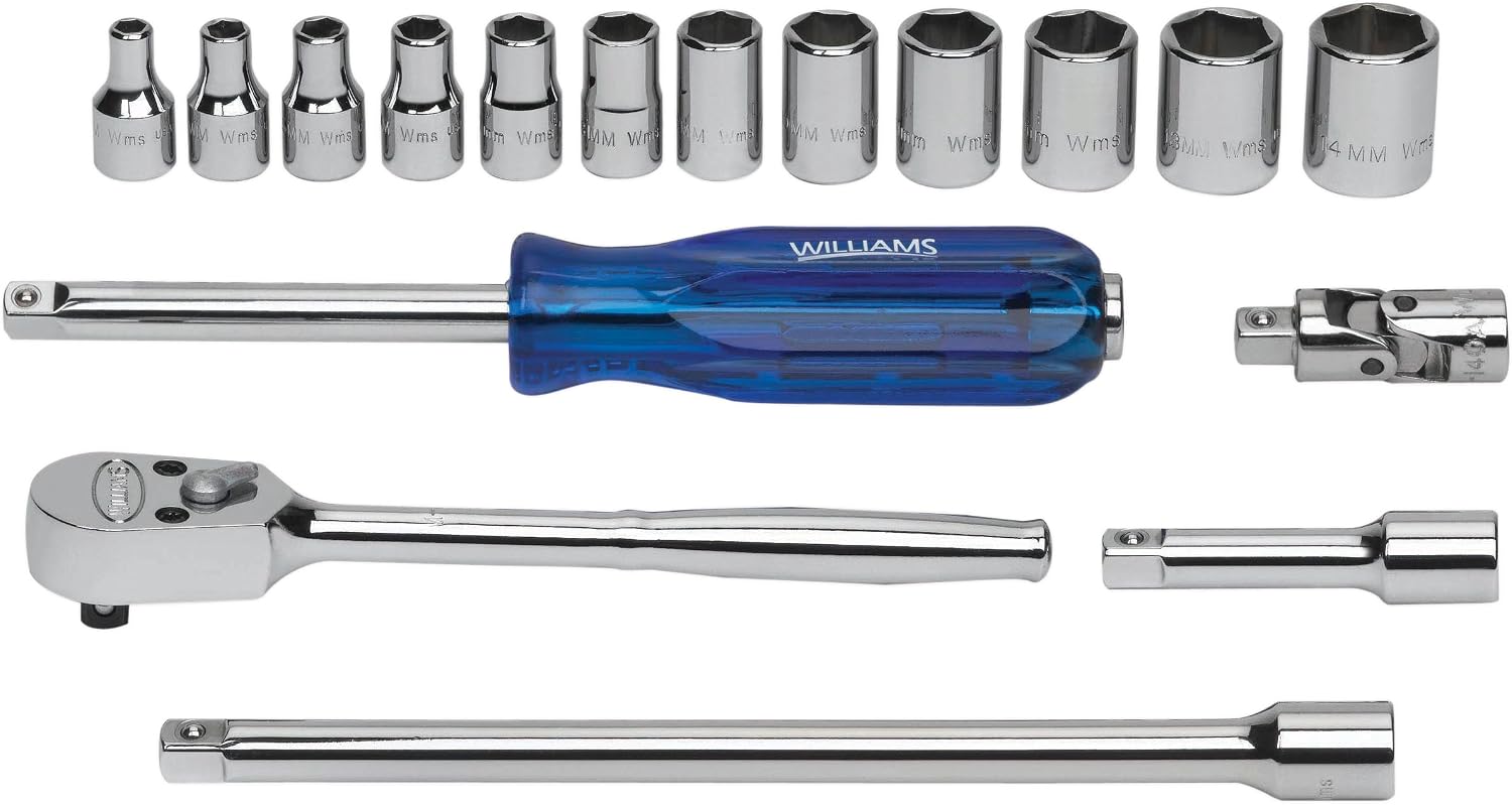 Williams MSM-17HFTB 17-Piece 1/4-Inch Drive Socket and Drive Tool Set with Toolbox