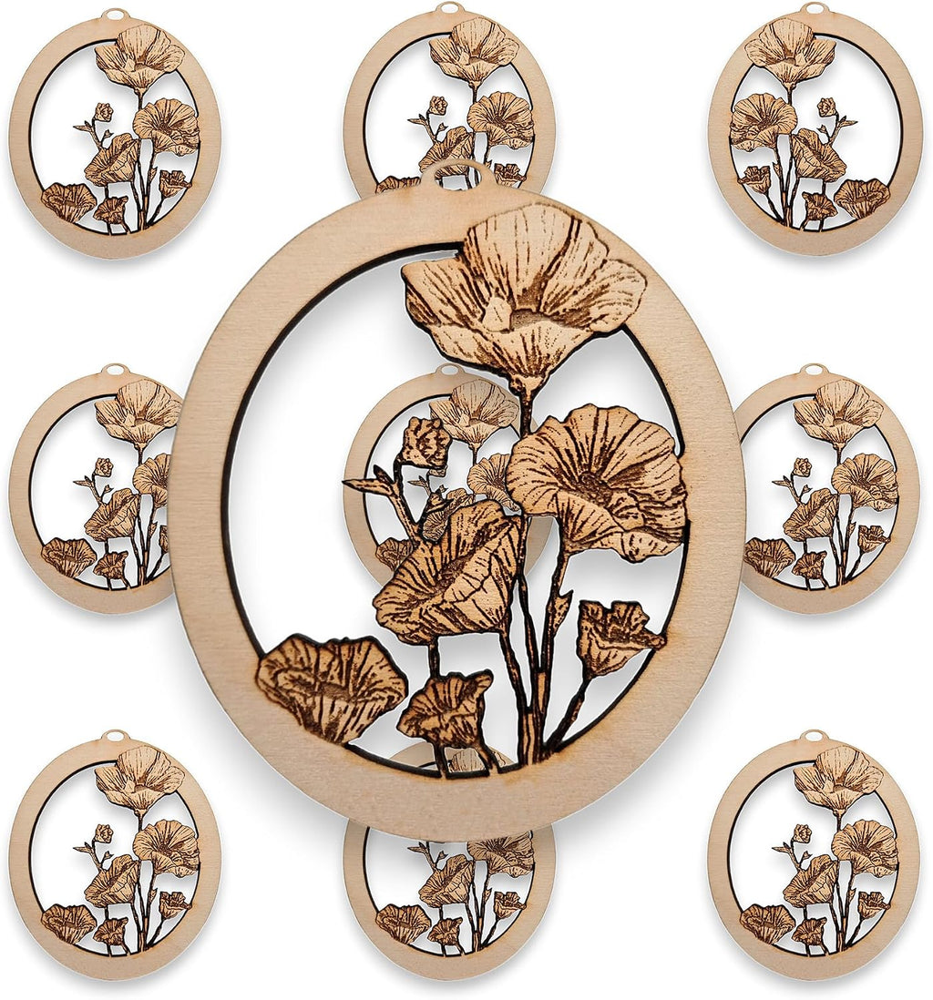 10PK California Poppy Christmas Ornament, Personalized Unique Gifts for Californians, West Coast Decor for Holidays, California Native Flower Holiday Decorations