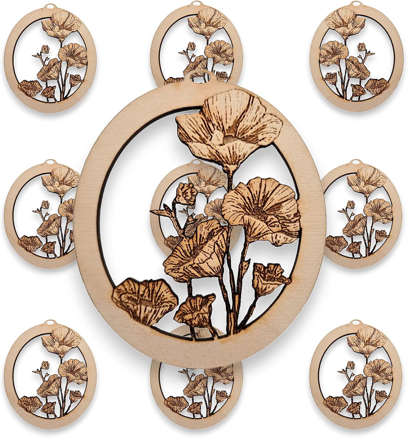 10PK California Poppy Christmas Ornament, Personalized Unique Gifts for Californians, West Coast Decor for Holidays, California Native Flower Holiday Decorations