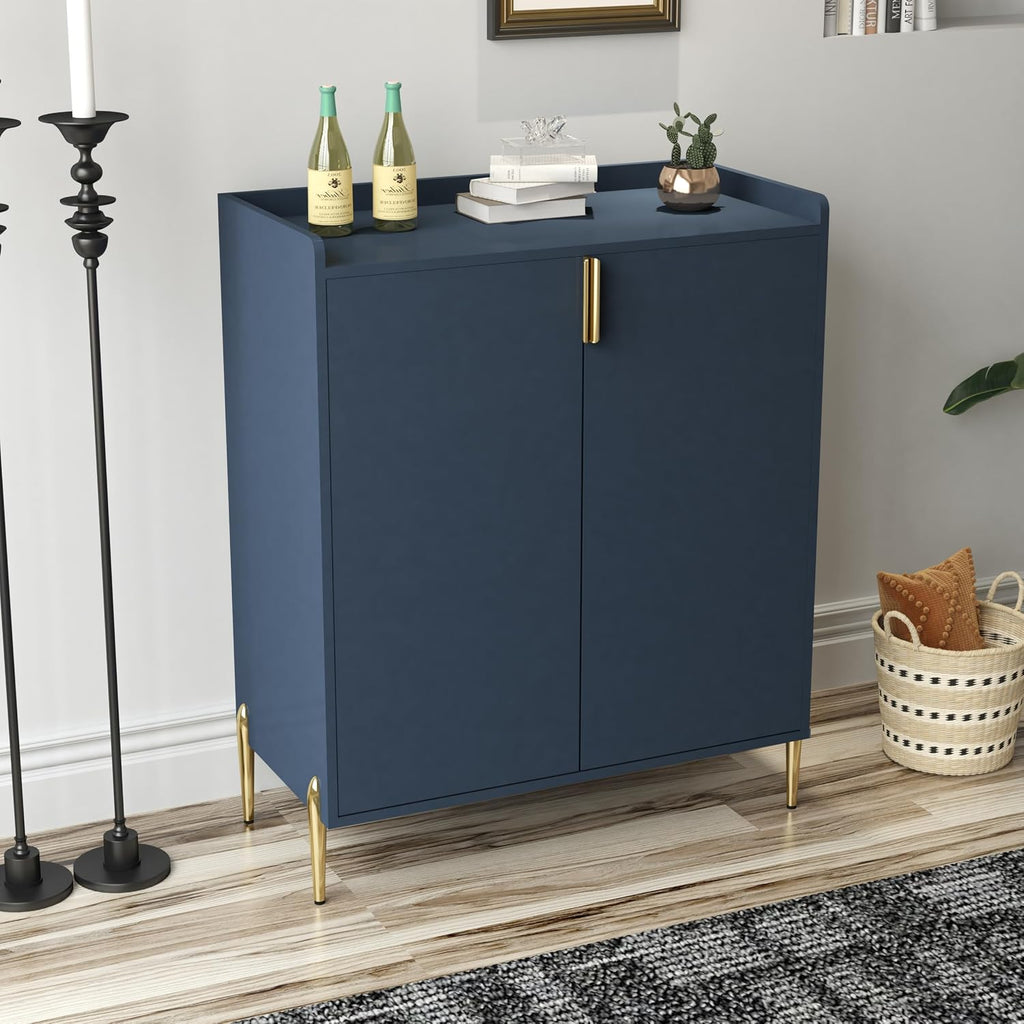 39' Moisture-Resistant Freestanding Storage Cabinet, Kitchen Storage Bakers Rack with Adjustable Shelf, Utility Food Cupboard with Anti-Tipping Device for Kitchen Dining Living Room, Blue