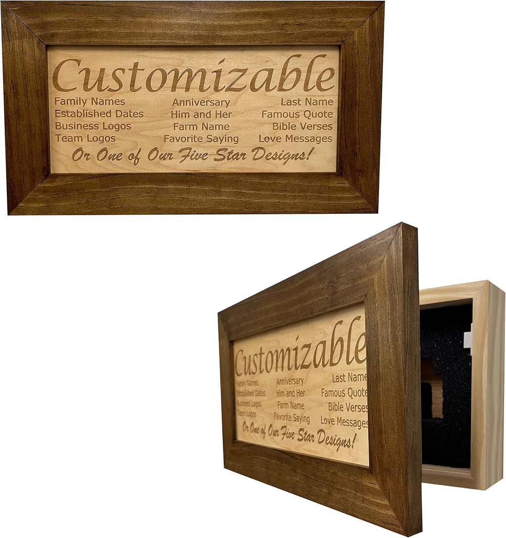 Bellewood Designs Customizable Gun Cabinet Wall Decoration - Personalized Gun Safe To Securely Store Your Gun In Plain Sight
